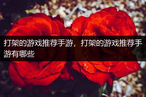 打架的游戏推荐手游，打架的游戏推荐手游有哪些